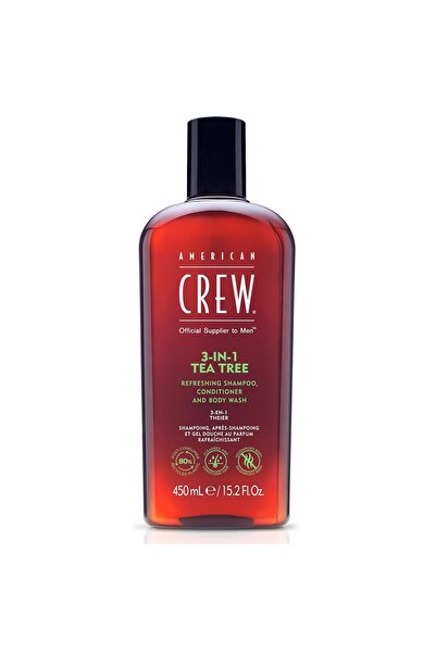 American Crew - 3-in-1 Tea Tree Shampoo, Conditioner & Body Wash, 450 ml