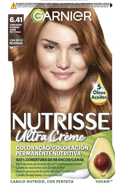 Garnier Vopsea permanentă de păr Nutrisse Creme cu mască nutritivă din patru ...