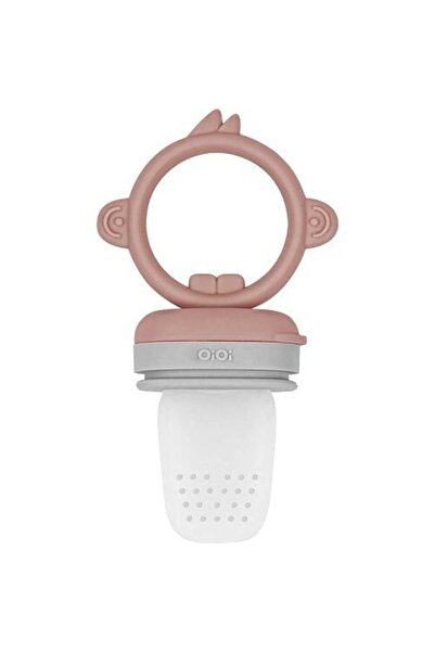 OiOi مصاصة الفواكه والخضروات من السيليكون باللون البني الخشبي / الرمادي البودرة