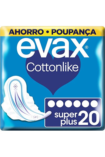 Evax Bumbac Superplus cu aripioare, 20 de absorbante