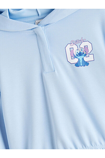 LC Waikiki LCW Kids Kapüşonlu Stitch Baskılı Kız Çocuk Eşofman Takım