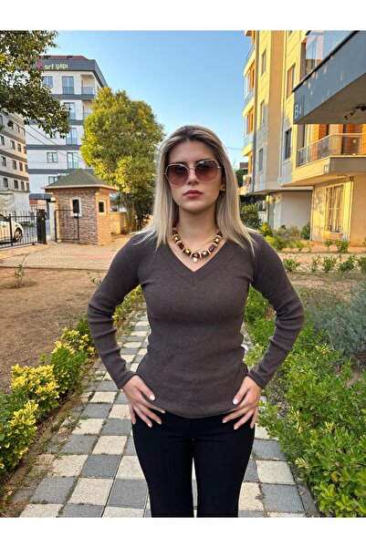 Store 3'lü Fitilli Kumaş Yumuşacık V Yaka Pamuklu Bluz Hazır Paket