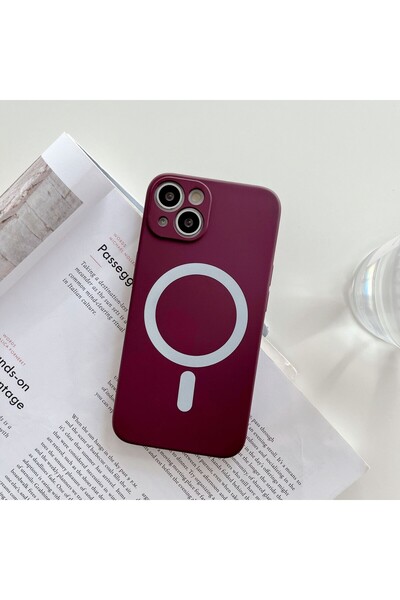 Apple MagSafe Silicone Case for iPhone 13 Pro – Magnetic, Camera Protection, Wireless Charging, Burgundy