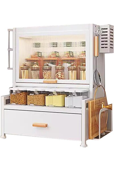 Generic حامل تخزين مستقل لخزانة التوابل على سطح الطاولة مع رف منظم للأدوات وب...