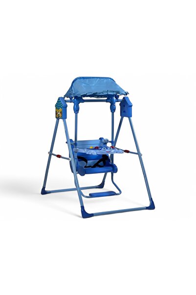 ALBADER Foldable Kids Swing with Canopy and Toys, Frog-Themed Baby Swing with Belt, Toddler Swing Chair