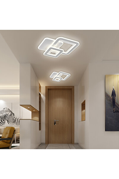 Alista Home Lustra LED SQUARE 34 W, 3 Patrate, lumina Rece/Calda/Neutra, Alb