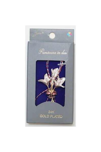 JOLIE Martisor Brooch 24K Gold Plated, Brooch Size Approx 2- 3 cm