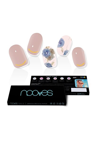 Nooves Elegant Floral Nail Gel Films - Metallic 20 Units