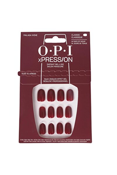 OPI xPRESS/ON Press-On Nails – 30 Pieces in Various Designs & Shapes – Includes Nail Glue – Re