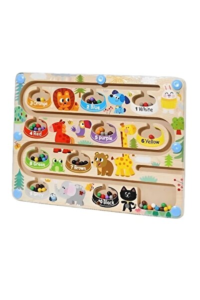 Picodino Placa educativa cu labirint magnetic, sortare culori, model animale, multicolor