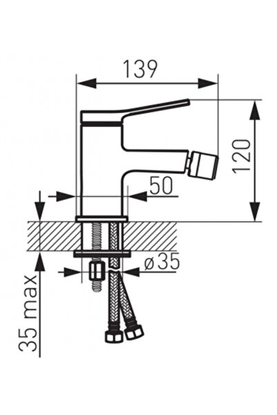 Fdesign Seppia bidet mixer with valve, chrome