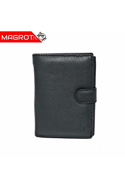 Magrot Men's Wallet, Large Leather Business Hassion, Black 0277