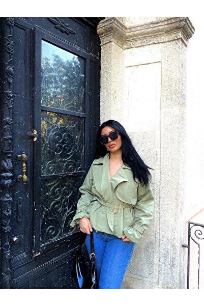 yıldağ butik HAKİ KISA TRENÇKOT