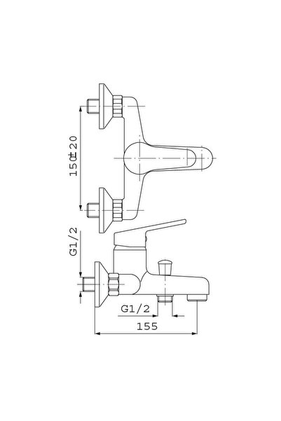 FERRO Baterie cada/dus perete Smile