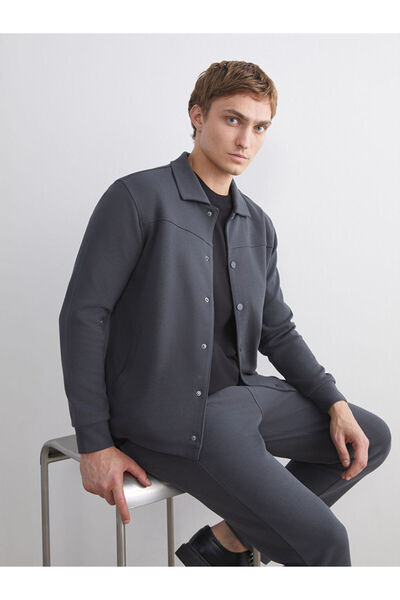 LC Waikiki Antrasit Rahat Kalıp Uzun Kollu Erkek Gömlek Ceket