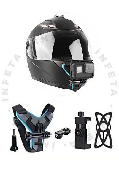 İnfeta Aksiyon Kamera Tutucu Kask Alt Çene Bağlantı Aparatı Kask Telefon Tutucu
