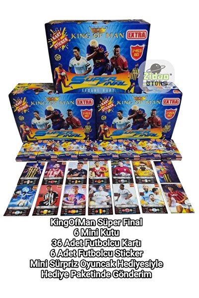 Emrah Gültekin King of Man 1453 Bd 6 Mini Box |   Football Player Cards and Sticker |   Surprise Toy + Candy Gift