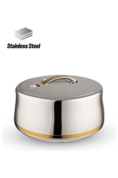 GOLDEN FİRE Taiwanese Stainless Steel Food Container Silver/Gold 6 Liters