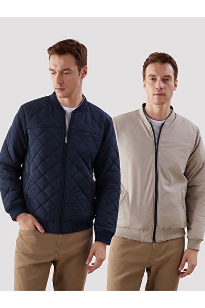 LC Waikiki معطف LCWAIKIKI كلاسيكي ذو قالب قياسي بياقة جامعية للرجال