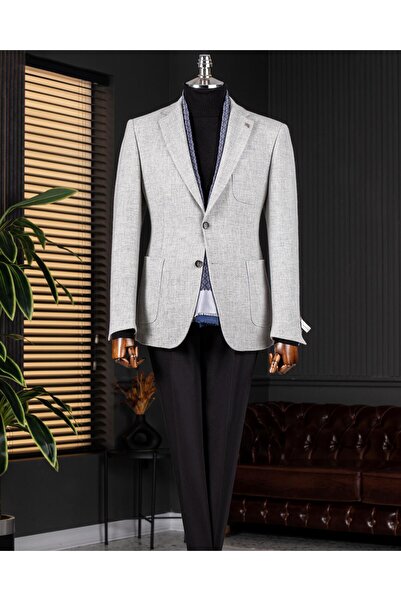 TerziAdemAltun Italian style s Slim Fit mono-collar wool blended men's single...