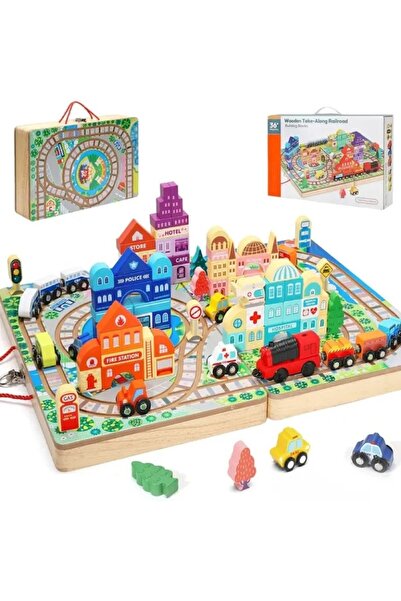 Picodino Set Constructie din Lemn Oraselul Vesel - 100 Piese