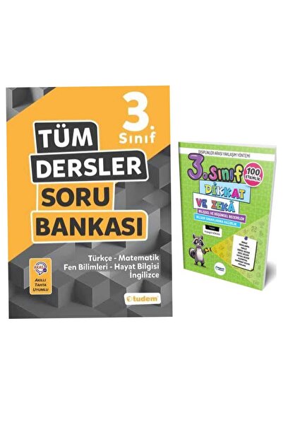 Tudem Yayınları 3. Sınıf Tüm Dersler Soru Bankası + Dikkat Ve Zeka Kitabı