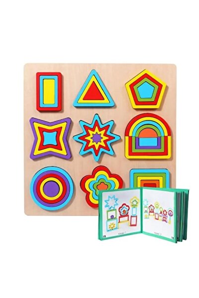 Picodino Montessori wooden puzzle for children, wooden multiple geometric shapes puzzle toys