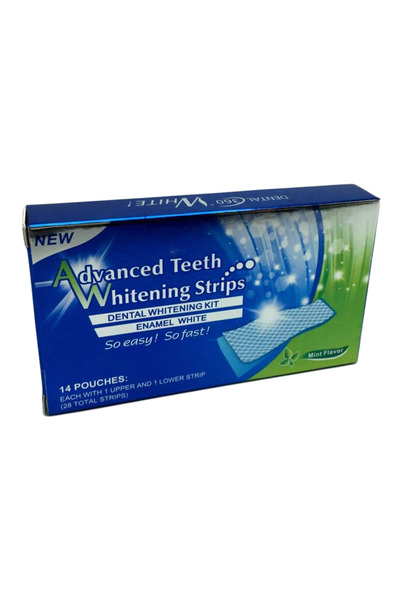 No branded Benzi de albire a dinților avansate cu gel, pachete de 14, aromă de mentă