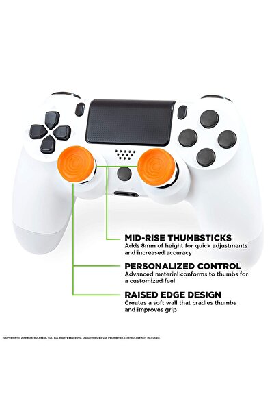 No branded KontrolFreek Rush Thumbstick Grips (2) for PS5/PS4, Orange