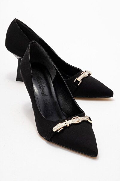 CCWAY AYAKKABI Γυναικεία παπούτσια με τακούνι με αξεσουάρ από πέτρα στο μπροσ...