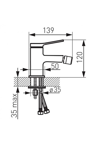 FERRO Stratos chrome bidet mixer