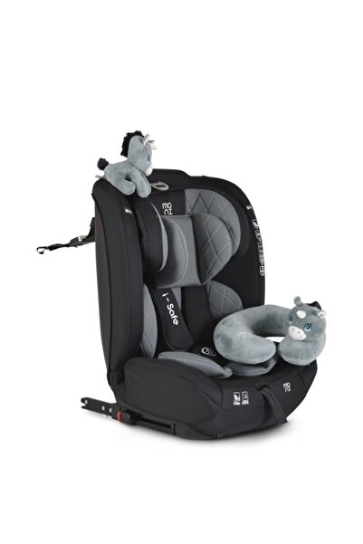 Moni Столче за кола 9-36 кг с Isofix система I-safe сиво 76-150 см