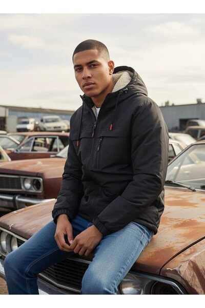 ABİLLİTA Χειμερινό παλτό από γούνα Αδιάβροχο και αντιανεμικό μπουφάν