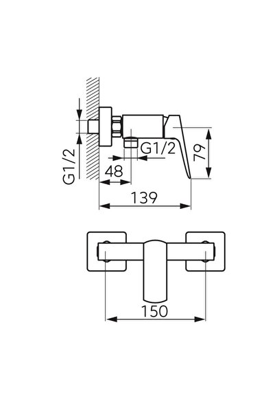 FERRO Shower Faucet Wall Mounted Vitto Verdeline Chrome