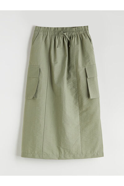 LC Waikiki LCW Kids Зелена пола с еластична талия за момичета