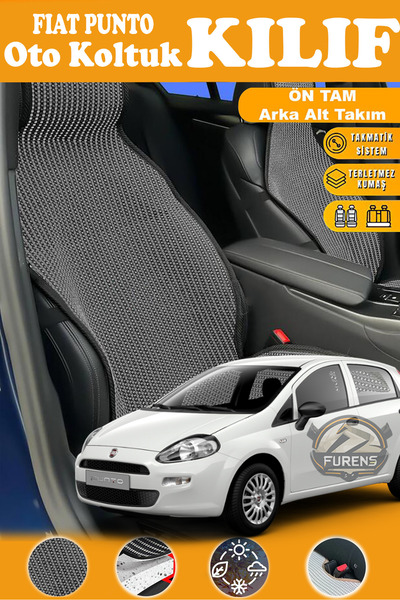 STS Oto Aksesuar غطاء مقعد سيارة فيات بونتو متوافق مع سلسلة بلاك بريستيج من ا...