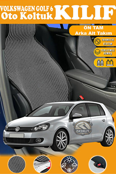 STS Oto Aksesuar غطاء مقعد سيارة فولكس فاجن جولف 6 متوافق مع السلسلة السوداء ...