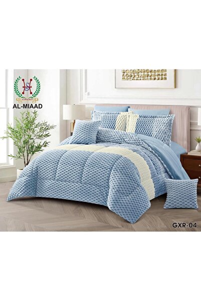 Generic Winter fur and velvet embossed double bed sheet, 8 pieces