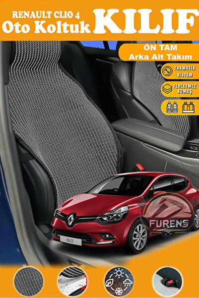 STS Oto Aksesuar غطاء مقعد سيارة رينو كليو 4 متوافق مع سلسلة بلاك بريستيج من ...