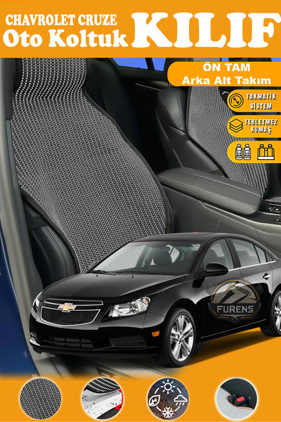 STS Oto Aksesuar غطاء مقعد سيارة شيفروليه كروز متوافق مع سلسلة بلاك بريستيج م...