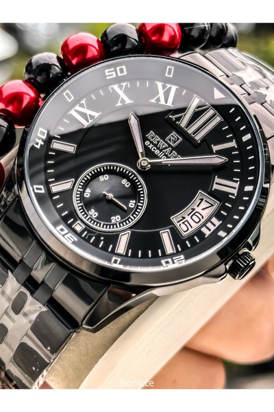 Reward Erkek Kol Saati, Sertifikalı ,Garantili, SİYAH Çelik Kordon, Takvimli,...