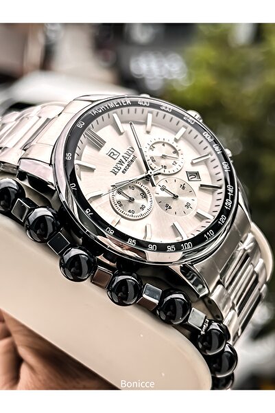 Reward Functional Men's Wristwatch,Certified,Warranty, Silver White Steel Band Bracelet
