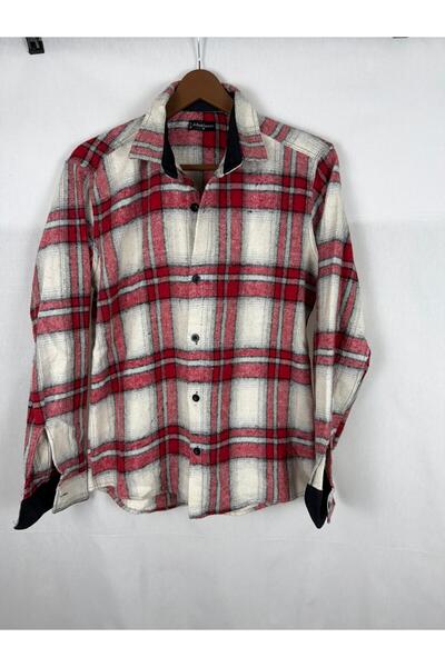 Aria Butik Kırmızı Beyaz Kareli Oduncu Gömlek – Uzun Kollu, Regular Fit