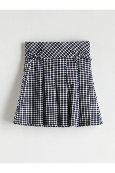LC Waikiki Plaid Girl's Skirt with Elastic Waist