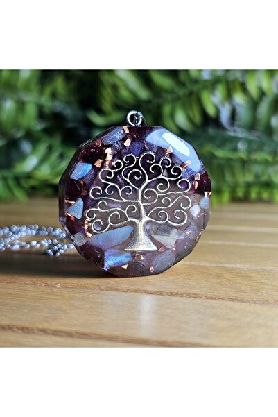 Singincraft Aytaşı - Ametist - Garnet - Yaşam Ağacı Paslanmaz Çelik Orgonit K...