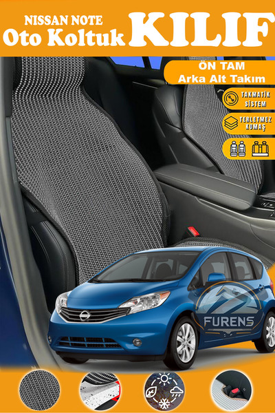 STS Oto Aksesuar غطاء مقعد سيارة نيسان نوت متوافق مع سلسلة بلاك بريستيج من ال...