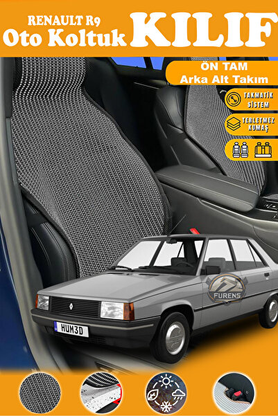 STS Oto Aksesuar غطاء مقعد سيارة رينو R9 متوافق مع سلسلة بلاك بريستيج من القم...