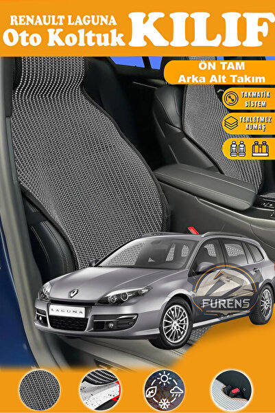 STS Oto Aksesuar غطاء مقعد سيارة من القماش المنسوج باللون الأسود متوافق مع ري...