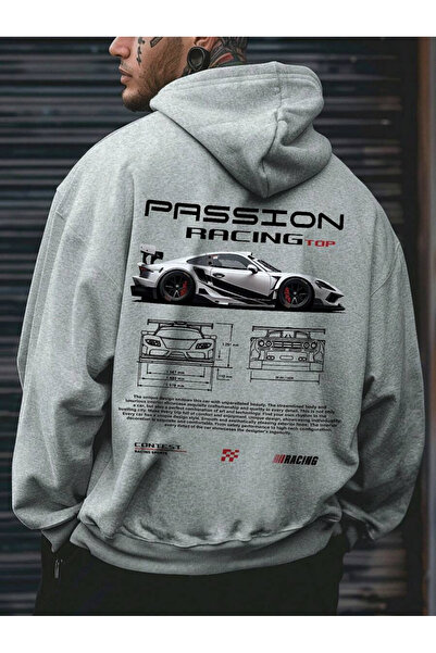 Josette Passion Racing Baskılı Kapüşonlu Oversize Sweatshirt