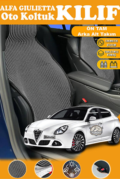 STS Oto Aksesuar غطاء مقعد سيارة ألفا روميو جوليتا متوافق مع سلسلة بلاك بريست...